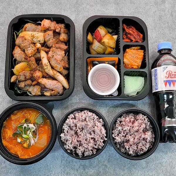 삼반2인 도시락 - 삼겹반목살반