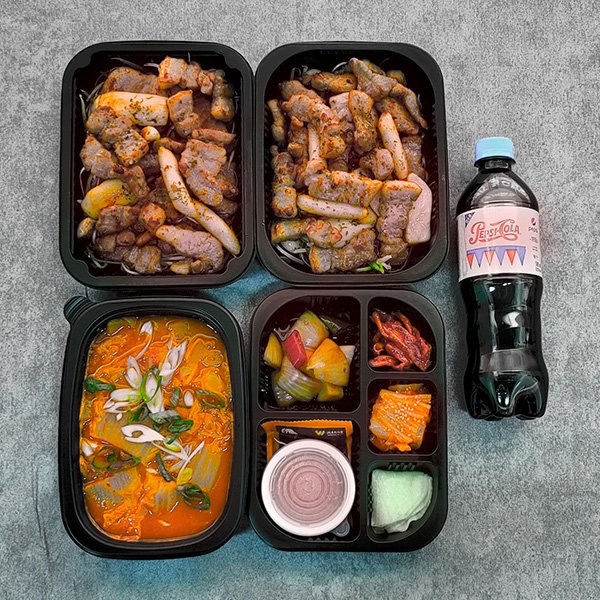 밥빼고3인 도시락 - 삼겹살